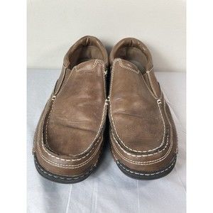 Izod Men's Memory Foam Charlie Slip-On Loafer Shoes, Dark Tan G/B Size 11